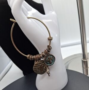 Cross bangle bracelet with charms #45